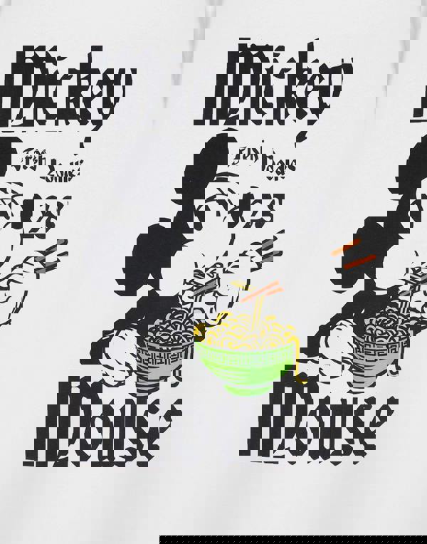 Disney Mickey Mouse Womens White Fresh Noodles Short Sleeved T-Shirt