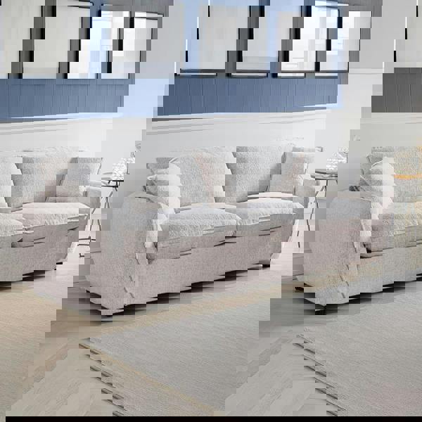 Furnishings For Less Berti Beige or Grey Fabric Sofa Suite