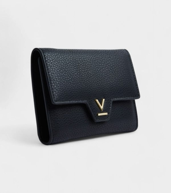 Votch Clemmie Vegan Bio-Based Bamboo Trifold purse in black