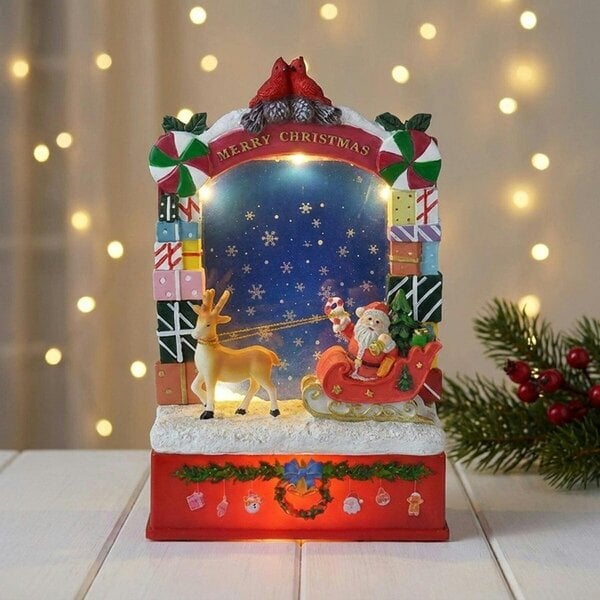 Garden Greatness Festive Santa Sleigh Reindeer Snowing Frame