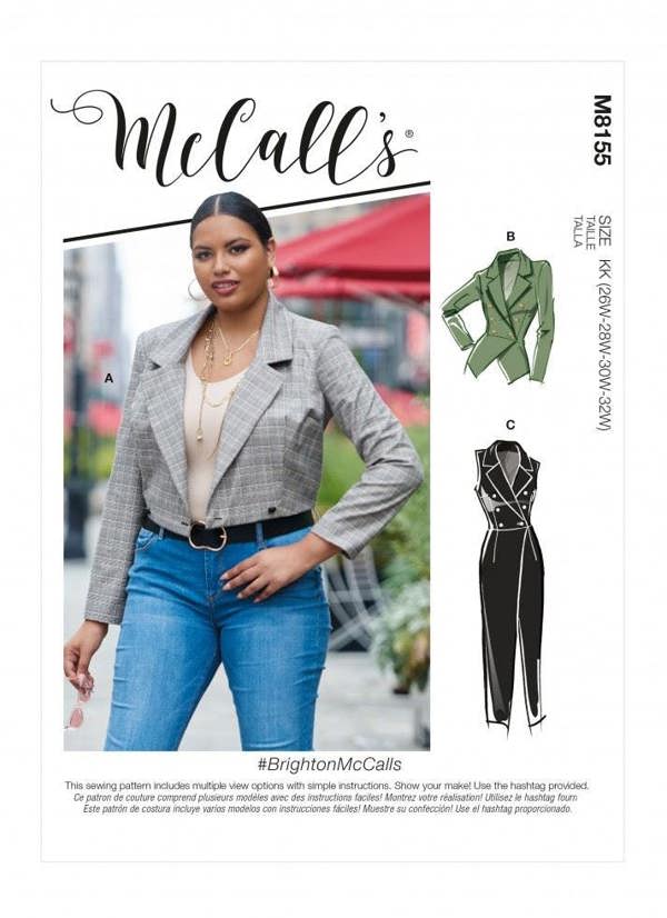 McCalls 8155 Paper Sewing Pattern – Women's Jacket & Waistcoat, Intermediate