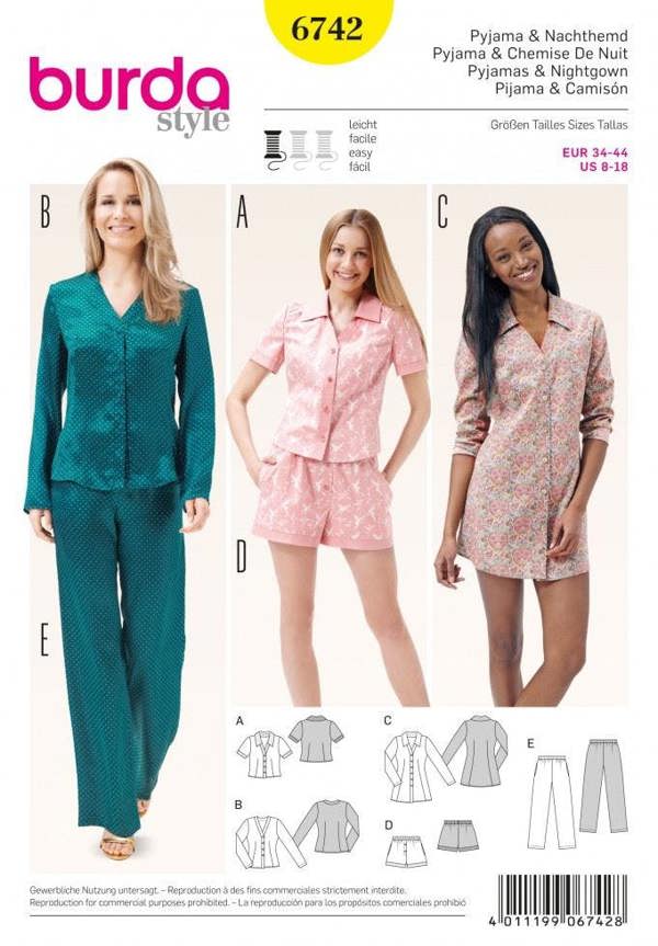 Burda Sewing Pattern 6742 Dresses, Trousers, Shorts and Tops For Women, 8 to 18 - Easy