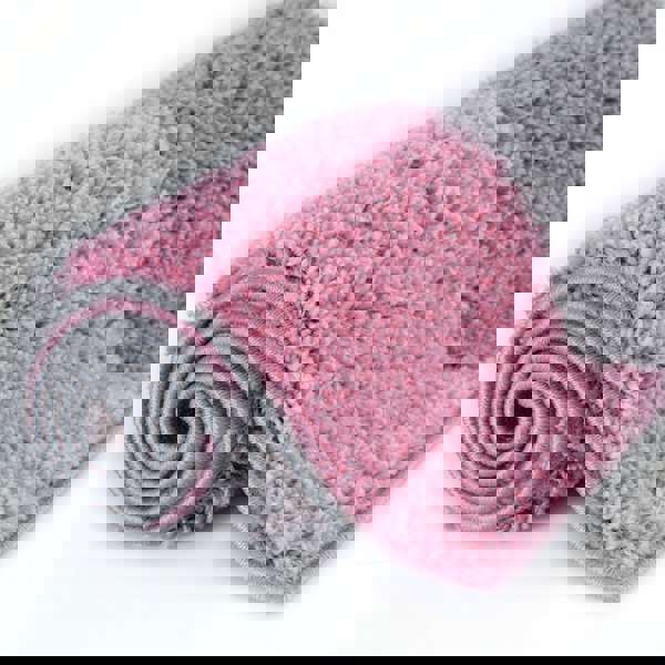 Geometric Design Thick Shaggy Area Rugs Pink