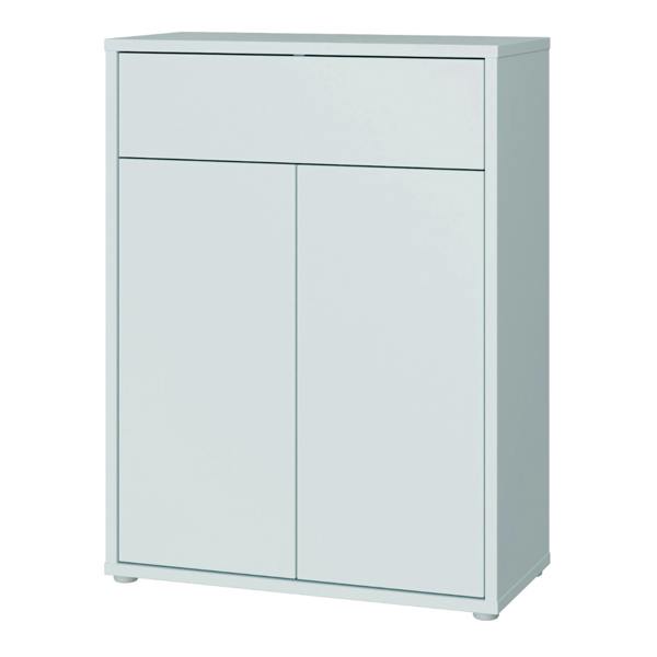 Furniture To Go Alice Springs Shoe Cabinet with 2 Doors Push-to-Open & 1 Drawer Push-to-Open in Light Grey