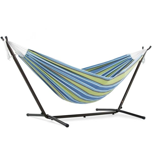 Vivere Double Cotton Hammock with Stand (250cm) - Oasis