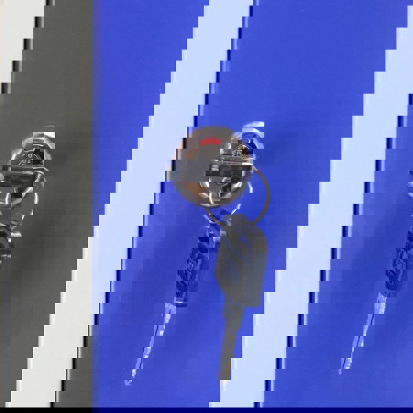 Monstershop 3 x Metal Storage Lockers - Three Doors, Blue - Flatpack