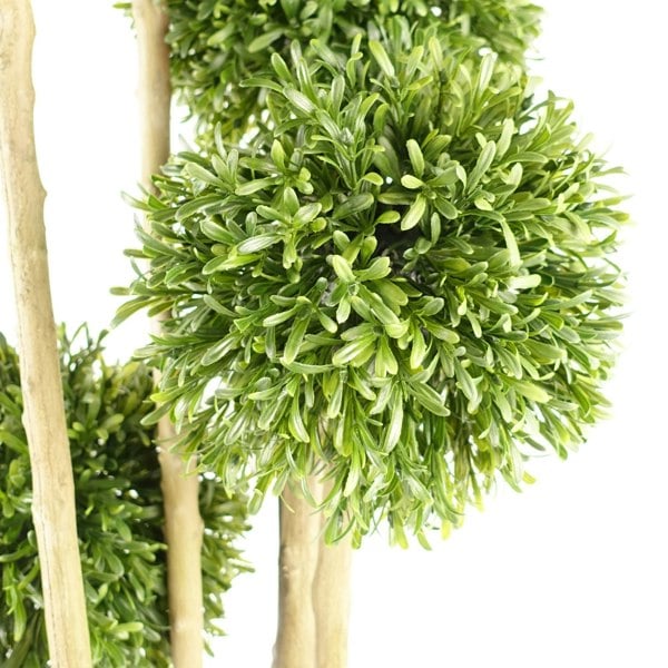 Leaf 120cm Pair of UV Resistant Balls Topiary - 480 Leaves - Natural Trunk