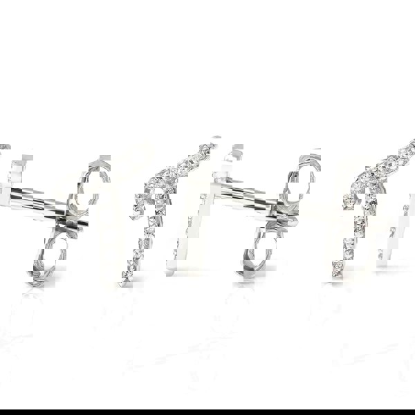 Say It With Luxe CZ Initial Earrings - Sterling Silver