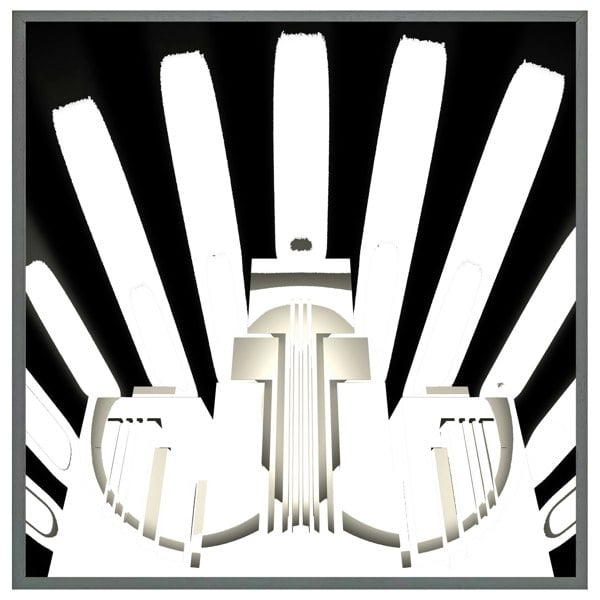 Benjamin Tate Design Art deco skyscraper in black & white (picture Frame)