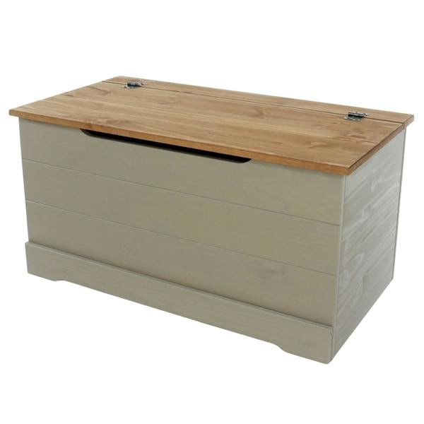 Core Products Corona Grey Modern Storage Trunk Chest, Waxed Pine