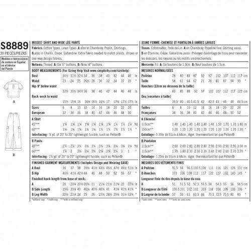 Simplicity Sewing Pattern 8889, Trousers for Women, H5 (6-8-10-12-14) - Intermediate