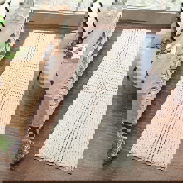 Livabliss Galey Alix Architect-Modern Ivory Brown Graphic High Pile Rug