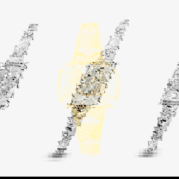 T. H. Baker 14ct Yellow Gold Certified 2.10ct Cushion Cut Lab Grown Diamond Ring LGR47672-210