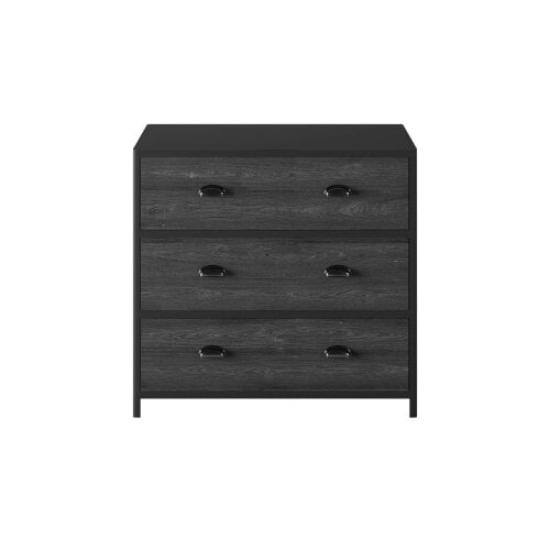 Wyld Haus Como Black Faux Concrete 3 Drawer Chest