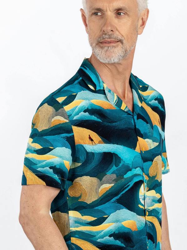 CLSH 2602 BLUE WINDSURF - Claudio Lugli Shirts