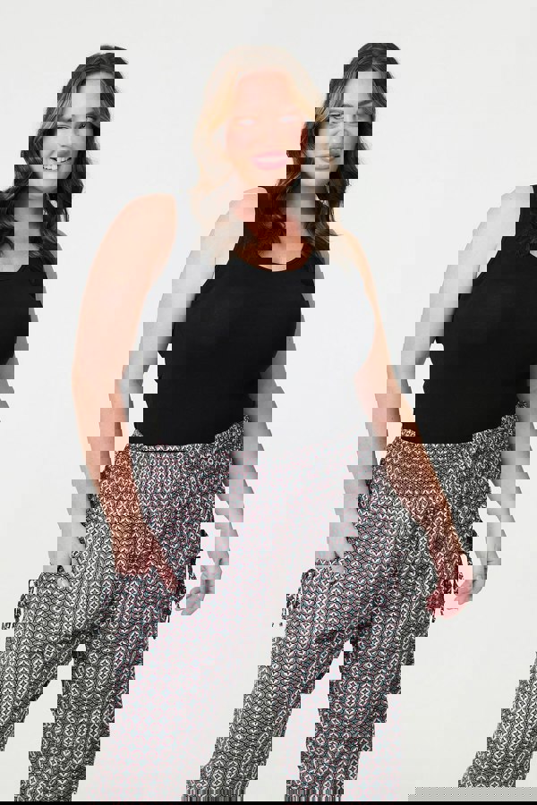 Green | Geo Print Pull On Harem Pants