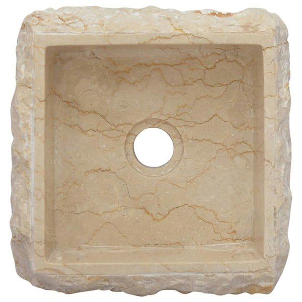 Berkfield Sink Cream 30x30x13 cm Marble