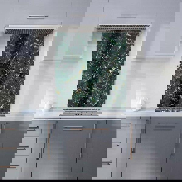 Warren Reed - Designer Deepest Green Quartz Effect Kitchen Splashback