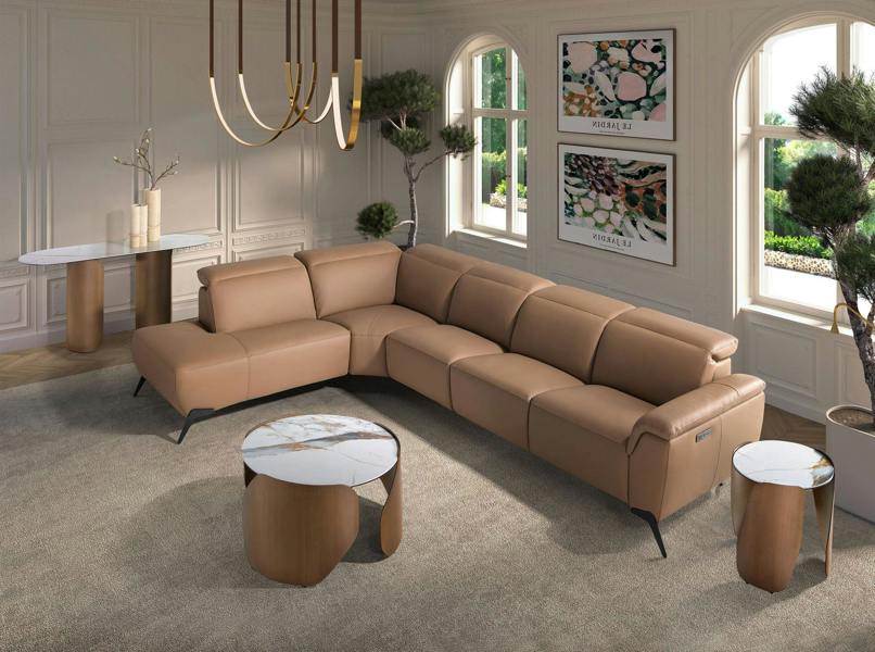 Angel Cerdá Modular corner recliner sofa in brown leather 6280/6281