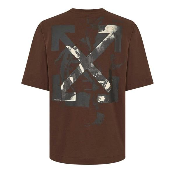 Off-White Mens Arrow Print T-Shirt - Chocolate/Cream - 