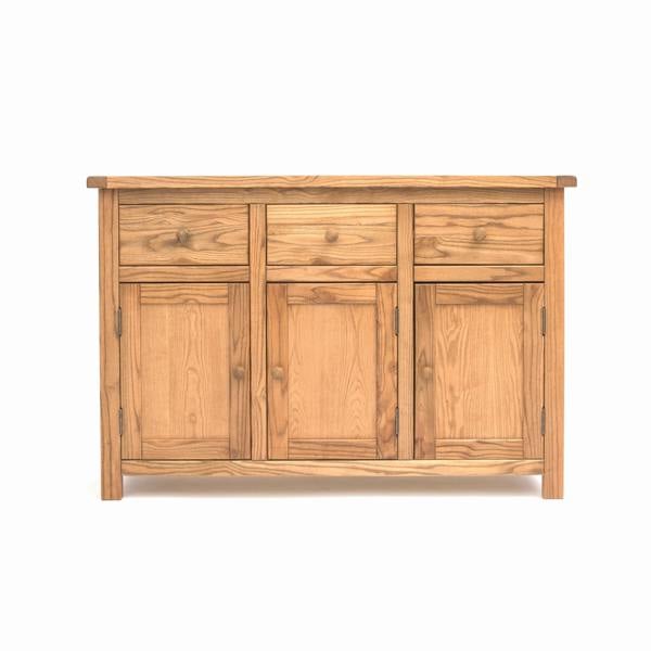 Trivento Light Wood 3 Drawer 3 Door Sideboard Wood Knob