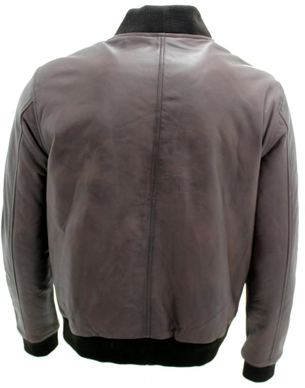 Infinity Leather Mens Varisty Classic Leather Bomber Jacket