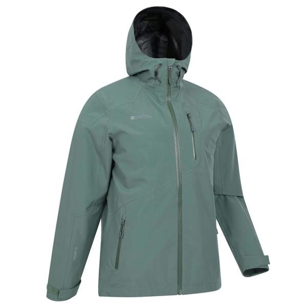 Mountain Warehouse Mens Bachill Three Layer Waterproof Jacket - Green - 