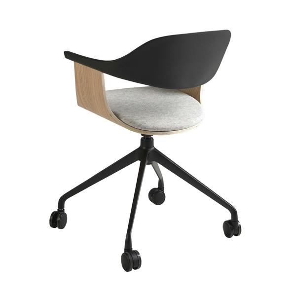 Angel Cerdá Swivel office chair in light grey fabric and black pvc 4130