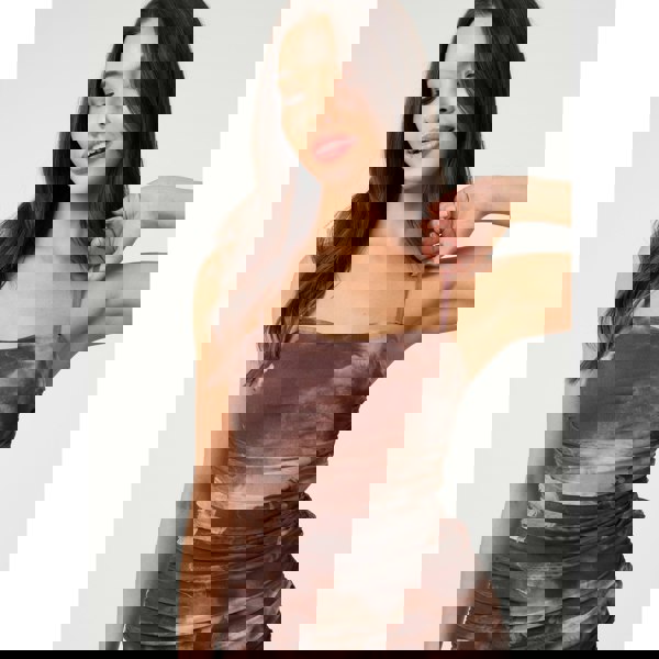 Pink Vanilla Blurred Floral Strappy Mini Dress