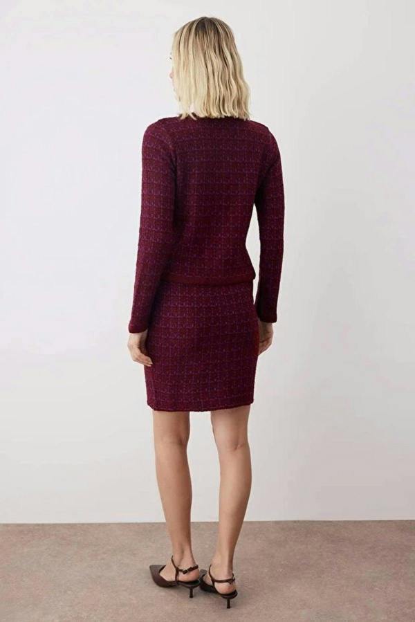 WOVCOR 2-Piece Soft Texture Knit Cardigan & Skirt Set