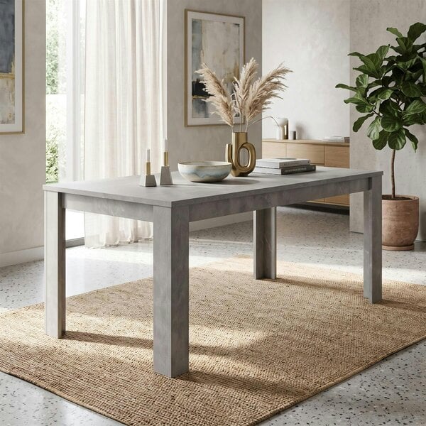 Kosy Koala Dining Table Set Of Modern Grey Table And 2 Black Velvet Benches Dining Room Furniture