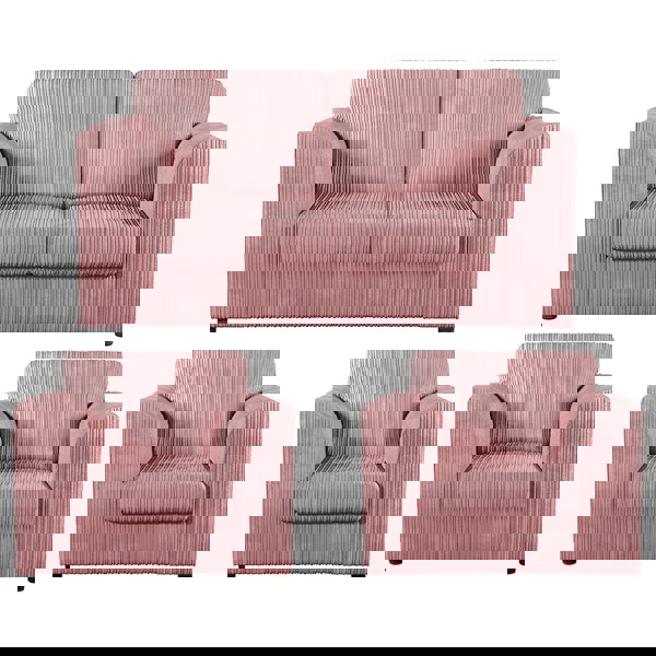 Furnishings For Less Luxor Jumbo Cord 2 Seater and 2 x Armchairs - Full Back