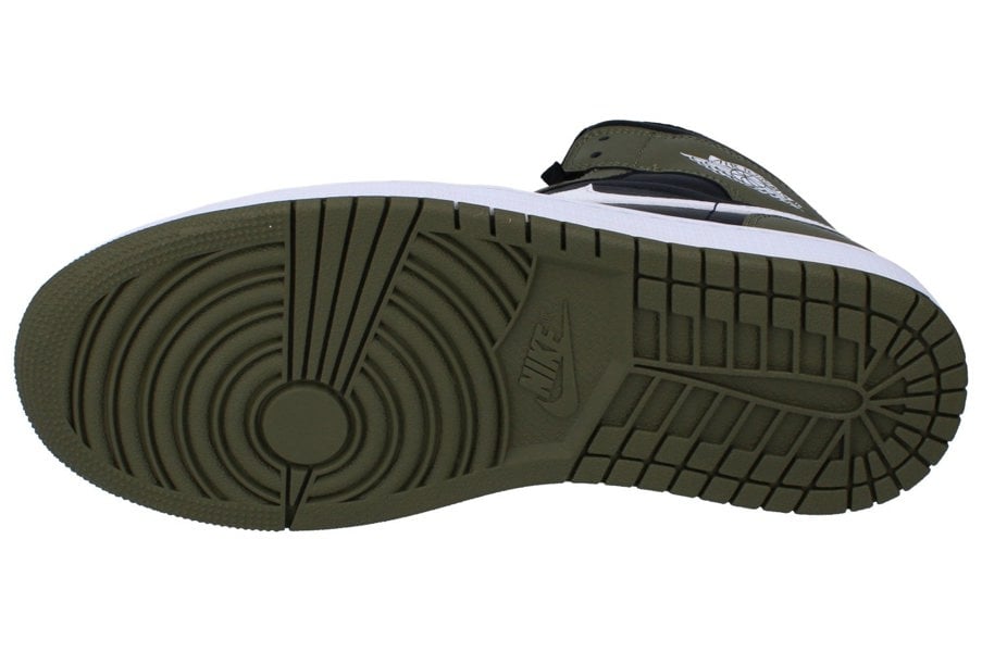 Nike Air Jordan 1 Mid Mens Trainers Dq8426  092 - Black White Medium Olive Sail 092 - Photo 4