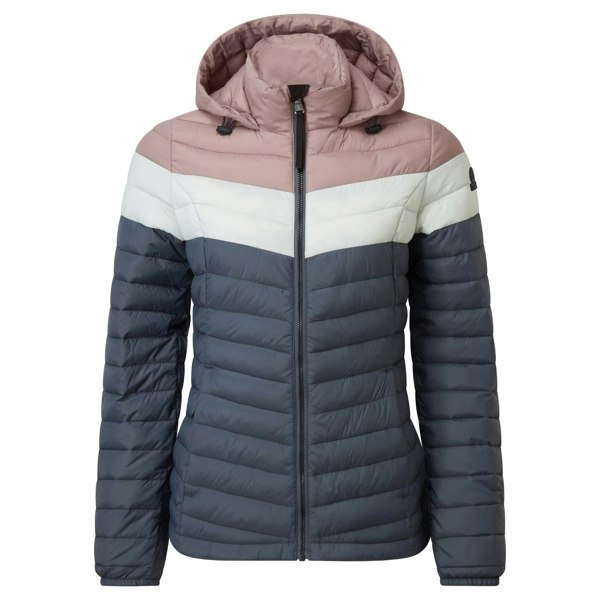 TOG24 Women's Garriston Colour Block Padded Jacket - Washed Blue/Pink