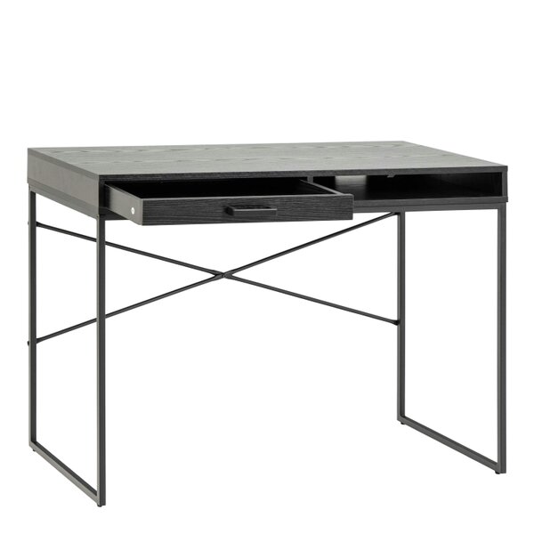 Wyld Haus El Paso Black Wooden 1 Drawer Office Desk