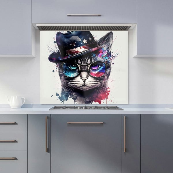 Warren Reed - Designer American Shorthair Cat Face Splashart Kitchen Splashback