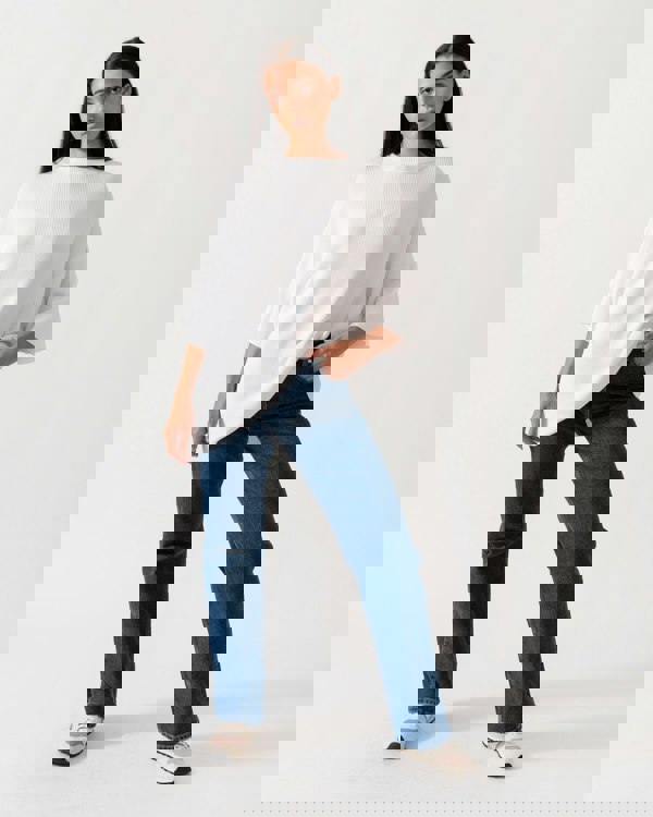 Calvin Klein Viscose Rib Womens Sweater - CHO - Designer Womens Sweatshirts