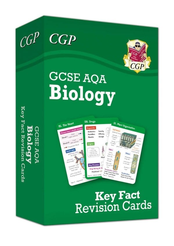 GCSE Biology AQA Key Fact Revision Cards Set of 3 (Biology, Chemistry, Physics)