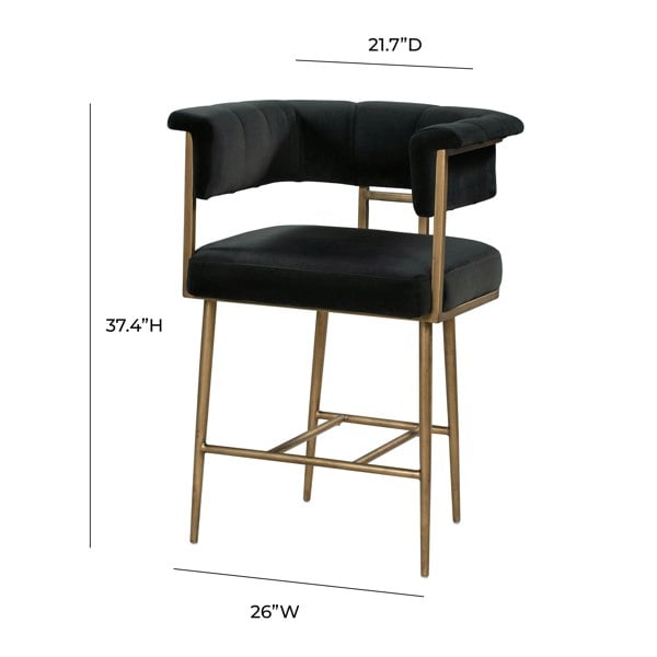 Furniture Edit Astrid Grey Velvet Counter Stool