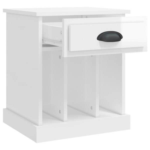 Berkfield Bedside Cabinet High Gloss White 43x36x50 cm
