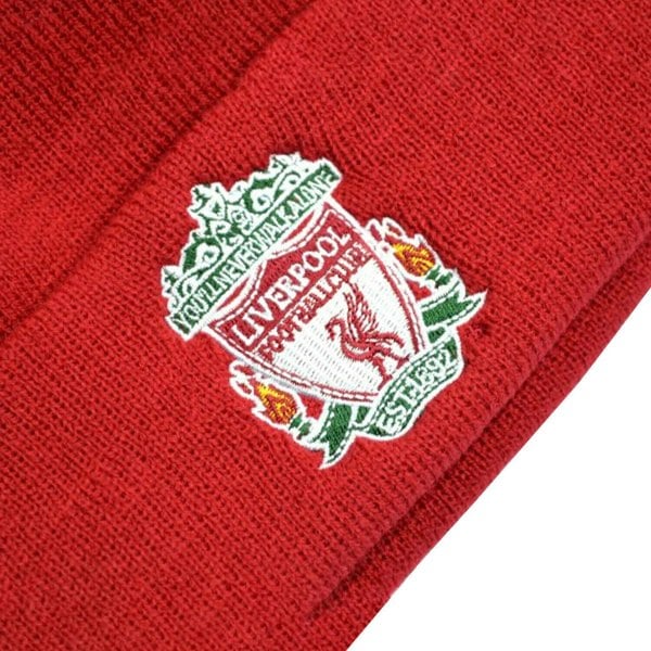 Liverpool FC Crest Knitted Turn Up Beanie - Red