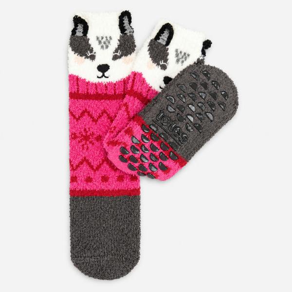 Totes NOVELTY SUPER SOFT SLIPPER SOCKS Slipper Socks Slipper Socks   in  Red