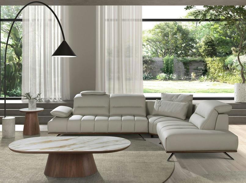 Angel Cerdá Corner sofa in light grey leather 6243/6244