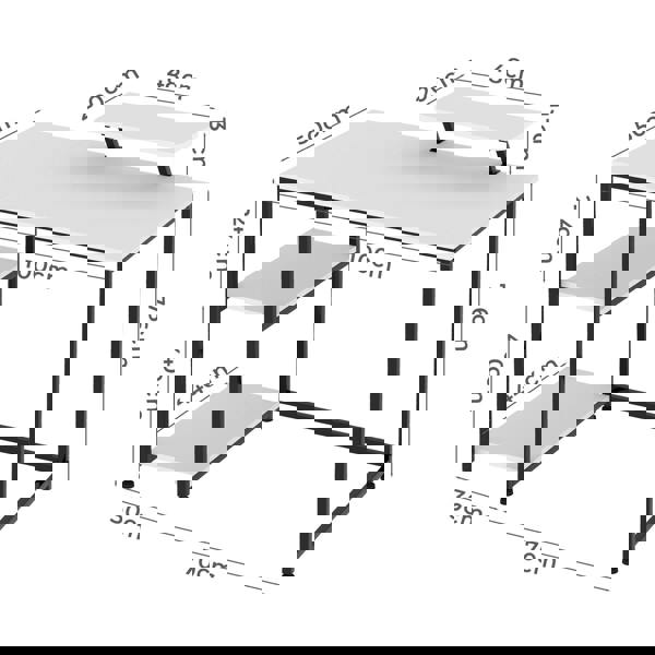 Levede Computer Desk Home Office Table with Storage Shelves Monitor Stand White