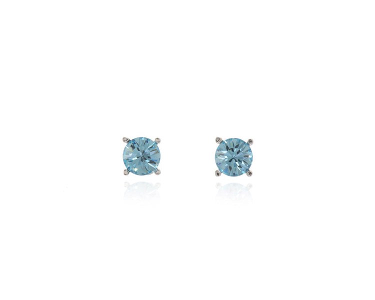 Cachet London Laine 8mm Aquamarine Silver Earrings