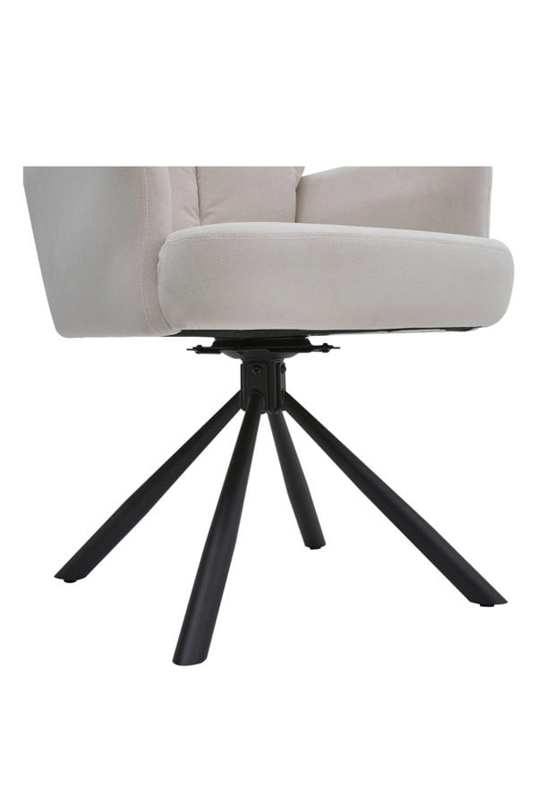 Living and Home Modern Upholstered Swivel Armchair with Black Legs