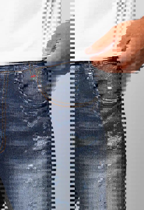 Valere Milano Genova Ripped Jean - Blue