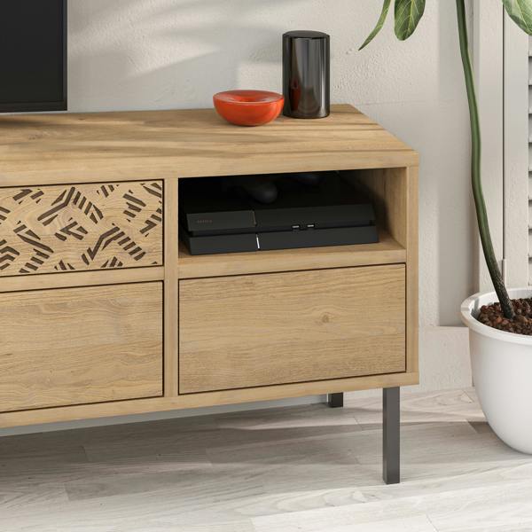 Decortie Heaton Modern Multimedia Unit with Storage TV Cabinet 60" 145cm