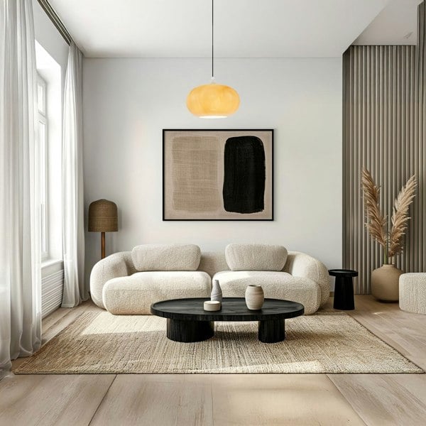 Amber Tinted Alabaster Glass Pendant Shade with Marble Effect Finish Image 7