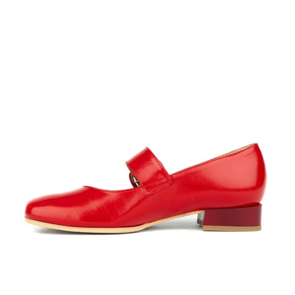 Embassy London Bliss - Red - Women's block heel square toe patent leather Mary-Jane